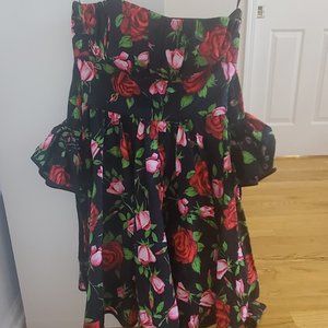 Betsey Johnson Halter Tea Dress With Ruffle